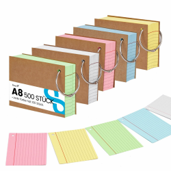 Koogel A8 Karteikarten mit 5 Farben für effizientes Lernen 📚 Angebot bei HelloDeals