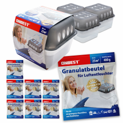 ONBEST Großes Luftentfeuchter Set - 4x Entfeuchter mit 8x 400g Nachfüllbeutel Granulat 🌬️ Angebot bei HelloDeals