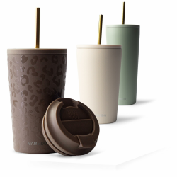 MAMEIDO Thermobecher mit Strohhalm 470ml & 700ml - Trinkbecher aus Edelstahl Angebot bei HelloDeals