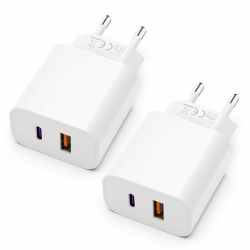 🔋📱 USB C Ladegerät mit USB Adapter [ 2 in 1 ] 2er Pack Ladeadapter Angebot bei HelloDeals