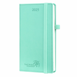 📅 POPRUN Taschenkalender 2025 Klein 16,5 x 9 cm - Kalender mit PU-Leder Angebot bei HelloDeals