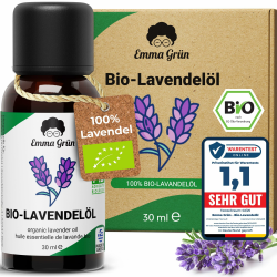 Emma Grün® Bio Lavendelöl Ätherisches Öl [100% Naturrein] - Zertifiziertes Lebensmittel zum Einnehmen - Ätherisches Lavendel Öl Bio - Essential Oil 30ml Angebot bei HelloDeals