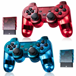 AUFGLO Classic Drahtlos Controller für Ps2/Dual Shock 2/PC (Rot+Blau) 🎮 Angebot bei HelloDeals