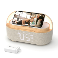 COLSUR Radiowecker Digital mit Wireless Charger und Bluetooth Lautsprecher Angebot bei HelloDeals