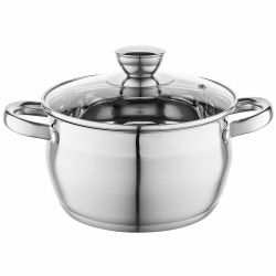 FLORINA Topf aus Edelstahl (3,4 l) 20 cm mit Glasdeckel 🍲 Angebot bei HelloDeals
