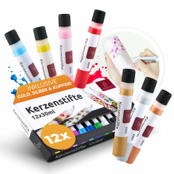 Premium 12er Set Kerzenstifte 🎨 Candle Pen - Perfekt zum Kerzen Dekorieren! Angebot bei HelloDeals