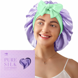Luxuriöse 100% Maulbeerseide Schlafhaube für Frauen 🌙 Angebot bei HelloDeals