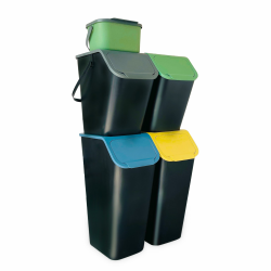 🌟 Küchen Mülleimer Set 4 Stück: 2x 35L + 2x 25L + 1x 4,5L mit Deckel 🗑️ Angebot bei HelloDeals