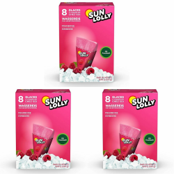 🌞🍇 Sun Lolly Wassereis Himbeere 8 x 60 ml (3er Pack) 🍇🌞 Angebot bei HelloDeals