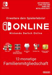 Nintendo Switch Online Mitgliedschaft - 12 Monate Familienmitgliedschaft Angebot bei HelloDeals