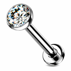 Labret Piercing Titan Zirkonia Silber 😍👂 Angebot bei HelloDeals