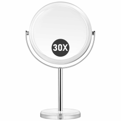 Vergrößerungsspiegel 30fach, Doppelseitiger 1fach & 30fach Kosmetikspiegel Angebot bei HelloDeals