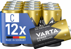 VARTA Batterien C Baby, 12 Stück 🚀 Power on Demand, Alkaline Vorratspack Angebot bei HelloDeals