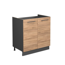 🌟 Vicco Spülenunterschrank Fame-Line, Goldkraft Eiche/Anthrazit, 80 cm 🌟 Angebot bei HelloDeals