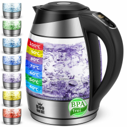 ForMe Glas Wasserkocher 1,8L mit LED Farbwechsel 🌈 Angebot bei HelloDeals