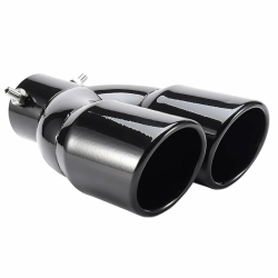 🚗 Verdicktes Auto Auspuff Endrohr Edelstahl Auspuffblende Endrohr Schalldämpfer Auspuffrohr Auspuffspitze Doppelendrohr Dual Auspuffendrohr Gerade Schwarz 63mm Angebot bei HelloDeals