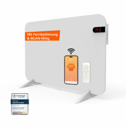 Könighaus 450W Smart 𝗗𝘂𝗮𝗹-𝗜𝗻𝗳𝗿𝗮𝗿𝗼𝘁𝗵𝗲𝗶𝘇𝘂𝗻𝗴 𝐕𝟐 - Standgerät/Wandmontage - WLAN App-Steuerung mit Fernbedienung - inkl. Handtuchhalter, Standfüße & Befestigungsmaterial Farbe: Weiß Angebot bei HelloDeals