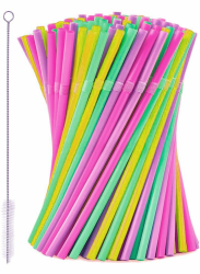 🎉 Neon Fun Strohhalme: Party-Trinkhalme in verschiedenen leuchtenden Farben Angebot bei HelloDeals