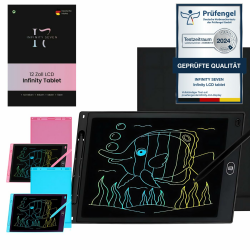 Infinity Seven LCD Schreibtablet 12 Zoll - Bunter Bildschirm, Schreibtafel, Malen, Kinder Geschenk Angebot bei HelloDeals