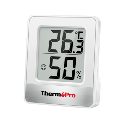 ThermoPro TP49 Digitales Mini Thermo-Hygrometer Thermometer Hygrometer - Smiley-Anzeige - Weiß Angebot bei HelloDeals