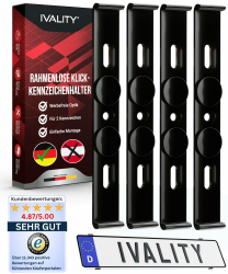 IVALITY® Kennzeichenhalter Rahmenlos - Nummernschildhalterung für 2X deutsche Kennzeichen Angebot bei HelloDeals