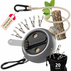 AUTDOOR® Wäscheleine ausziehbar - Perfekt für Camping & Reisen 🏕️ Angebot bei HelloDeals
