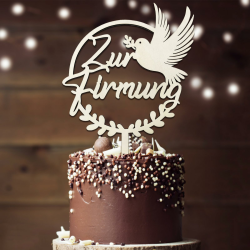 Tortendeko Firmung aus Holz | Cake Topper zur Firmung 🎂 Angebot bei HelloDeals