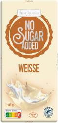 🍫 Frankonia CHOCOLAT NO SUGAR ADDED Weisse Schokolade glutenfrei, 80 g 🍫 Angebot bei HelloDeals