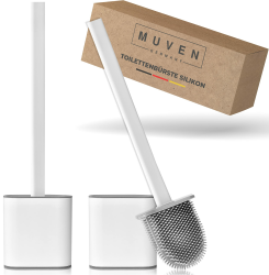 MUVEN® Klobürste Silikon mit Wandhalterung - WC Bürste mit Gumminoppen für hygienische Reinigung 🚽 Angebot bei HelloDeals