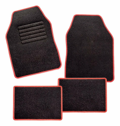 🚗🔴 4-teiliges Automatte Set mit roter Einfassung - Misano Universal Velour Angebot bei HelloDeals