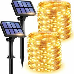 🌞 litogo [2 Stück] Solar Lichterkette Aussen, 12M 120 LED Lichterkette Außen Wasserdicht 🌿 Angebot bei HelloDeals