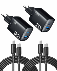 🔋🔌 INIU 30W USB C Ladegerät 2-Pack | Schnellladegerät mit Kabel Angebot bei HelloDeals