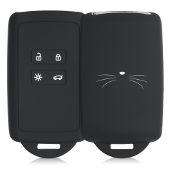 kwmobile Autoschlüssel Hülle für Renault 4-Tasten Smartkey - Silikon Schutzhülle Katze Miau 🐱 Angebot bei HelloDeals