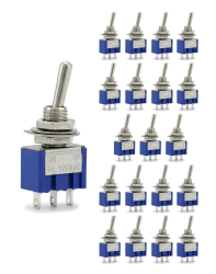 🔥 QWORK 20Stk Mini Kippschalter SPST AC 125V 6A ON-ON 3 Pins 2 Position für Auto Arduino LKW Boot (MTS102) - Sonderangebot! Angebot bei HelloDeals