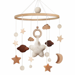 Süße Baby Windspiel mit Sternen und Holzsternen 🌟👶🪁 Angebot bei HelloDeals