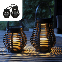 🌞 Gadgy Solar Laternen für Außen - 2er Set LED Deko-Lampen 🌼 Angebot bei HelloDeals