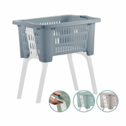 🧺🦵 Wäschekorb mit Beinen - Großer Wäschesammler 35L - Grau Angebot bei HelloDeals