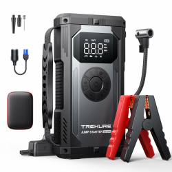 🚗 TREKURE Auto Starthilfe Powerbank mit Luftkompressor, 150PSI 5000A Spitzenstrom Angebot bei HelloDeals