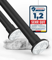 MEISENBERG Teleskopstange ohne Bohren 260-310cm, Ø32mm Matt Schwarz Multifunktionale Gardinenstange Klemmbar - Vorhangstange, Spannstange Ausziehbar 🌟 Angebot bei HelloDeals
