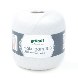 🧶 Häkelgarn 100 Gründl 100% Baumwolle 🌟 Filetgarn häkeln 100g 566m NS-2 Stärke 10 (101 weiß) Angebot bei HelloDeals