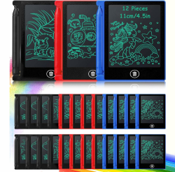 🎨 LCD Schreibtafel für Kinder - 12 Stück - Beschäftigung für Autofahrten und mehr! Angebot bei HelloDeals