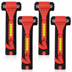 🚗🔨 WANDGU 4 Stück Notfallhammer Auto: 2in1 Sicherheitshammer! 🚨 Angebot bei HelloDeals