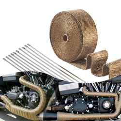 🔥 15M x 5 CM Hitzeschutzband Basaltfaser - Titanium Farbe mit Edelstahl Kabelbinder 🏍️🚗 Angebot bei HelloDeals