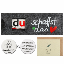 🎁 Bofunx Du schaffst das Geschenke Hülle Filz Geschenk für Schokolade mit Glücksbringer Grußkarten Angebot bei HelloDeals