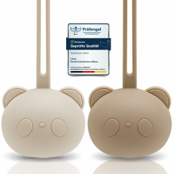 🐼 Schnullerbox Silikon 2 Stück - Panda Design 🍼 Angebot bei HelloDeals