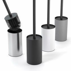 🚽🧹 SAVEGA - Silikon Klobürste Edelstahl - Hygienische WC-Bürste mit Spritzschutz - Schwarz Angebot bei HelloDeals