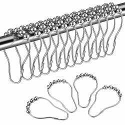 🚿 LIHAO 12x Duschringe Duschvorhangringe aus Edelstahl mit Gleitsystem 🛁 Angebot bei HelloDeals