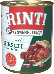 🐕🥩 RINTI Kennerfleisch Hirsch 12 x 800 g - Hochwertiges Hundefutter mit natürlichen Fleischstücken Angebot bei HelloDeals