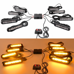 🚨 8X8LED Warnlicht Frontblitzer - 12V/24V Blinklicht Stroboskoplicht Warnleuchte,IP65 Notfall Warnung Blinklichter Strobe Orange 13Modi Blitzmodul Angebot bei HelloDeals