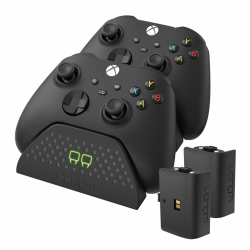 🎮 Venom Doppel-Ladestation mit 2 x wiederaufladbaren Akkupacks — Schwarz (Xbox Series X & S/Xbox One) Angebot bei HelloDeals